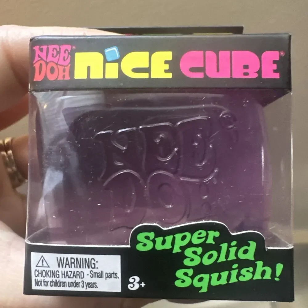 NEW NeeDoh Nice Cube - Super Solid Squish! (Purple) - Stress Fidget Toy HTF